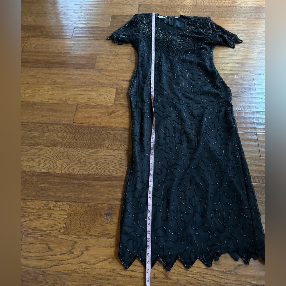 Vintage Lawrence Kazer Silk Black Beaded Gown - Picture 17 of 17
